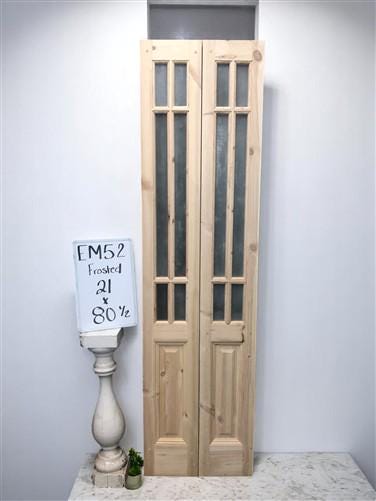 French Double Door (21x80.5) 6 Pane Frosted Glass Door European Styled EM52