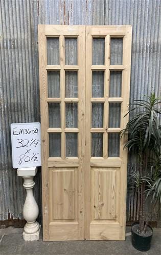 French Double Door (32.25x80.5) 8 Pane Glass Door European Styled, EM36-A