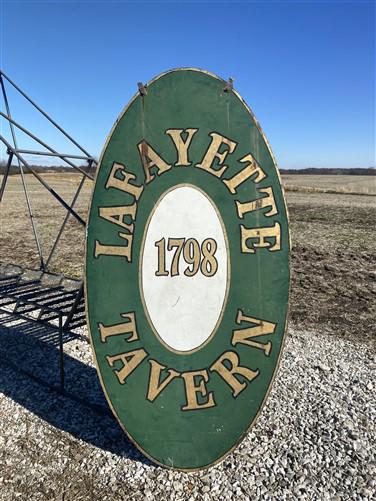 Art & Collectibles > Collectibles > Advertisements - Lafayette 1798 Tavern Sign, Vintage Wood Advertising Sign, Tavern, Di...