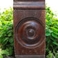 5 Plinth Blocks, Antique Bullseye Rosette, Architectural Salvage Wood Trim C88