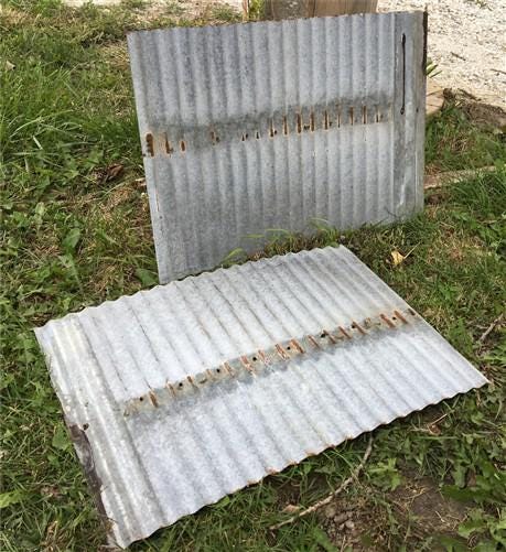 2 Sheets Tin, Vintage Sink Backsplash, Architecture Salvage, Ceiling Tin A