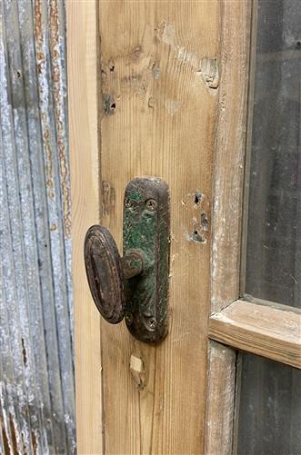 Antique French Single Door (25.5x80) Glass Pane Door with Jamb, Encased Door T52