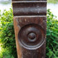 5 Plinth Blocks, Antique Bullseye Rosette, Architectural Salvage Wood Trim C88