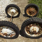 Toys & Games > Toys > Push & Pull Toys > Wagons - 4 Vintage Metal Baby Buggy Wheels Pedal Car Garden Cart Pumpkin Wagon A5...