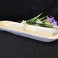 2 Bowl Tray, Rustic Carved Wood Dough Bowl Trencher, Divided Centerpiece F