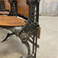 4 Wood Iron Folding Theater Seats, Auditorium Seats, Entryway Bench, D9