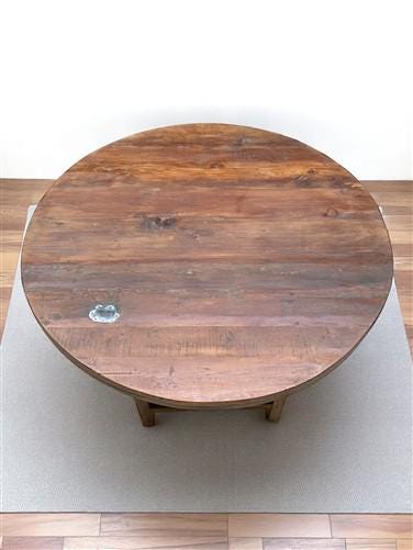 Home & Living > Furniture > Dining Room Furniture > Kitchen & Dining Tables - Rustic Round Table, Vintage Dining Room Tabl...