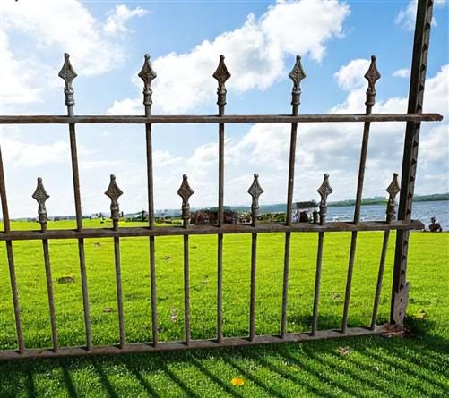 Home & Living > Outdoor & Gardening > Garden Decoration > Yard Art - Wrought Iron Vintage Fence Panel (88.5x43) Architectu...