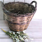 Home & Living > Home Decor > Home Accents - Round Wicker Basket, Vintage German Woven Rattan Basket, Storage Organizer N b...