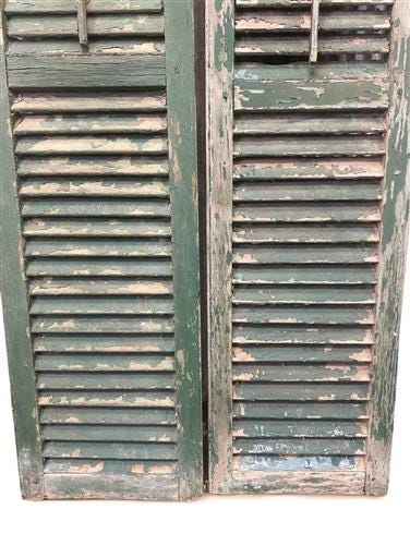 Antique Farmhouse Shutters, Wood Door Window Shutter, Architectural Salvage A69