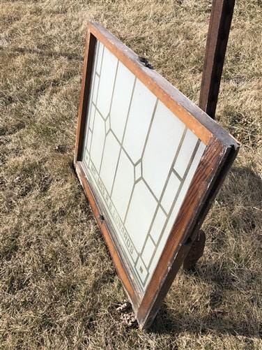 Home & Living > Home Improvement > Windows - Etched Frosted Clear Glass Vintage Church Window, Architectural Art Glass, I...