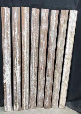 Craft Supplies & Tools > Raw Materials > Wood > Boards & Planks - 8 Reclaimed Wainscoting Bead Board Pieces, Architectural...
