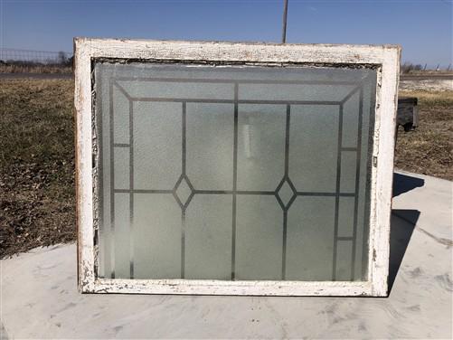 Home & Living > Home Improvement > Windows - Etched Frosted Clear Glass Vintage Church Window, Architectural Art Glass, J...