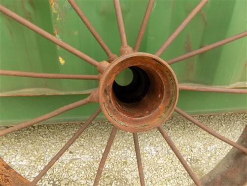 2 Cast Iron Implement Wheels, Wagon Wheel, Tractor Steel Rims, Industrial Age F