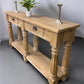 60" Sofa Table with Drawers, Coffee Table, Entryway Console Table Natural Wood A
