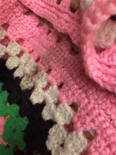 Home & Living > Bedding > Blankets & Throws > Afghans - Crocheted Afghan Blanket, Vintage Handmade Knit Throw, Couch Lap B...