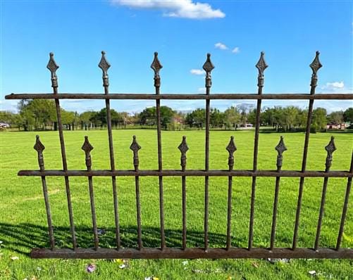 Wrought Iron Vintage Fence Panel (85.5x37) Architectural Salvage, Garden Art A31