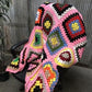 Home & Living > Bedding > Blankets & Throws > Afghans - Crocheted Afghan Blanket, Vintage Handmade Knit Throw, Couch Lap B...