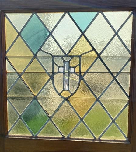 Home & Living > Home Improvement > Doors & Locks > Doors - Antique Single Door (40x79.5) Stained Glass Paneled Church Door...