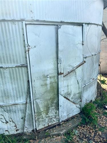 Home & Living > Outdoor & Gardening > Garden Decoration - Grain Bin, Vintage Storage Shed, Rustic She Shed, Garden, Tiny H...