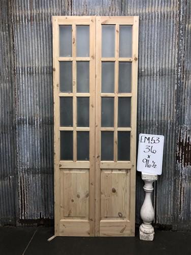French Double Door (36x96.5) 8 Pane Frosted Glass Door European Styled EM53