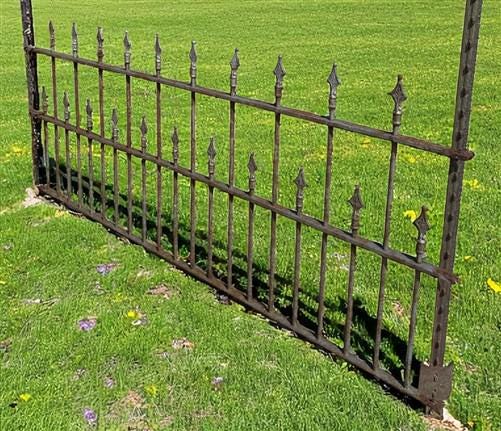 Wrought Iron Vintage Fence Panel (85.5x37) Architectural Salvage, Garden Art A31