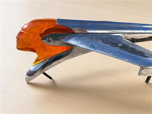 Art & Collectibles > Collectibles - 1950 Pontiac Indian Chieftan Jet Airplane Art Deco Chrome Hood Ornament 513872 by The...