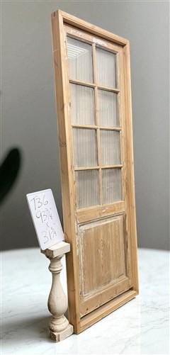 Antique French Single Door (32x93.5) Glass Pane Door with Jamb, Encased Door T36