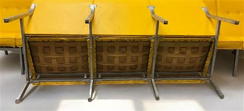 Home & Living > Furniture > Living Room Furniture > Couches & Loveseats - 3 Yellow Vinyl Sofas, Vintage 60s 70s Davenport...
