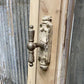 Antique French Single Door (27x81.5) Glass Pane Door with Jamb, Encased Door T27