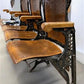 5 Wood Iron Folding Theater Seats, Auditorium Seats, Entryway Bench, D21