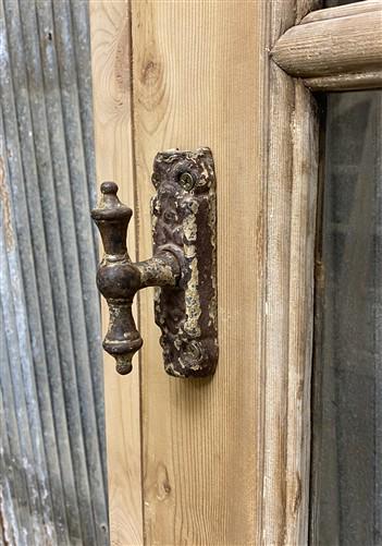 Antique French Single Door (28x86) Glass Pane Door with Jamb, Encased Door T47