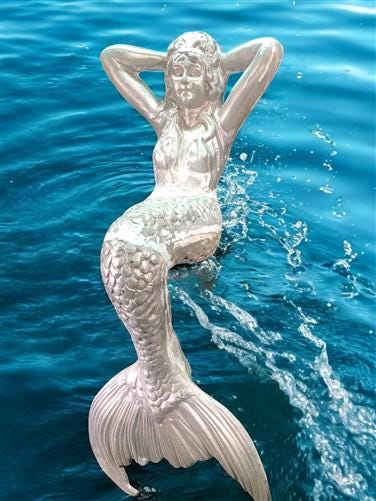 Home & Living > Outdoor & Gardening > Garden Decoration > Outdoor Statues - Mermaid Statue, Bench Sitter, Large Aluminum,...