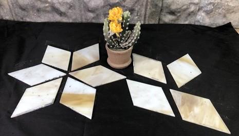 10 Stained Slag Glass Diamond Panes, Reclaimed Church Window Art Glass Pieces C