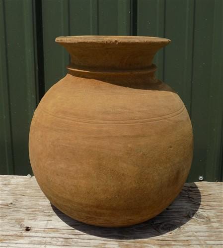 Water Jug, Wood Pot, Wood Vase, Rustic Planter, Modern Farmhouse, European L