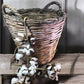 Home & Living > Storage & Organization > Baskets - Round Wicker Basket, Vintage German Woven Rattan Basket, Storage Organi...