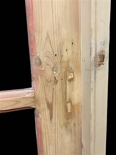 Antique French Single Door (31x78.5) Glass Pane Door with Jamb, Encased Door T41