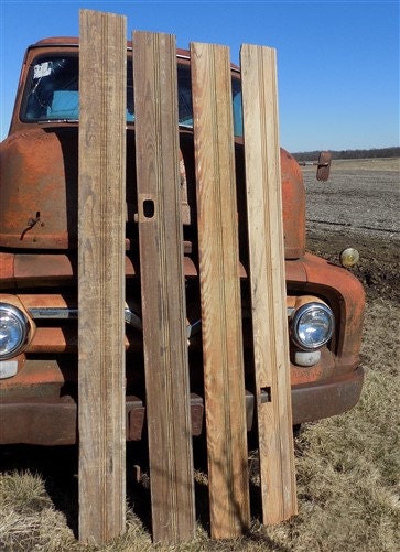 Home & Living > Home Improvement > Moldings & Trim - 4 Wood Trim Pieces, Architectural Salvage, Reclaimed Vintage Wood Bas...