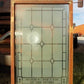 Etched Frosted Clear Glass Vintage Church Window, Architectural Art Glass, C