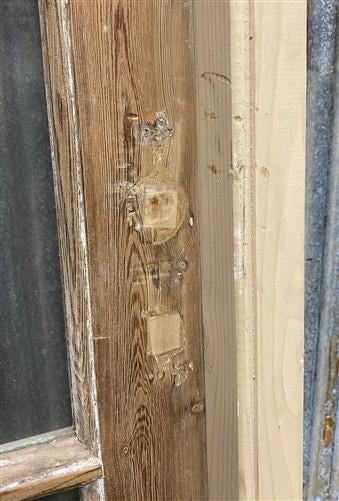 Antique French Single Door (27.5x81) Glass Pane Door with Jamb, Encased Door T31