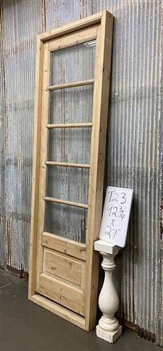 Antique French Single Door (27x92.5) Glass Pane Door with Jamb, Encased Door T23
