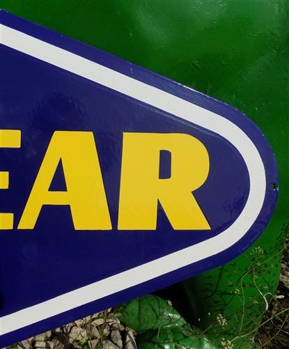 Art & Collectibles > Collectibles > Advertisements - Good Year Tyres Sign, Metal Porcelain Sign, Advertising Sign, Good Ye...