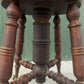 Swivel Wood Piano Organ Stool, Glass Claw Feet, Vintage Organ Bar Bench Old H
