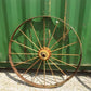 2 Cast Iron Implement Wheels, Wagon Wheel, Tractor Steel Rims, Industrial Age A