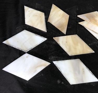 10 Stained Slag Glass Diamond Panes, Reclaimed Church Window Art Glass Pieces C