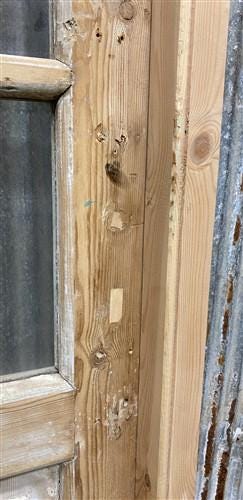 Antique French Single Door (32.5x92) Glass Pane Door with Jamb, Encased Door T46