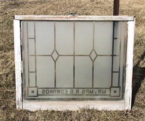 Home & Living > Home Improvement > Windows - Etched Frosted Clear Glass Vintage Church Window, Architectural Art Glass, I...