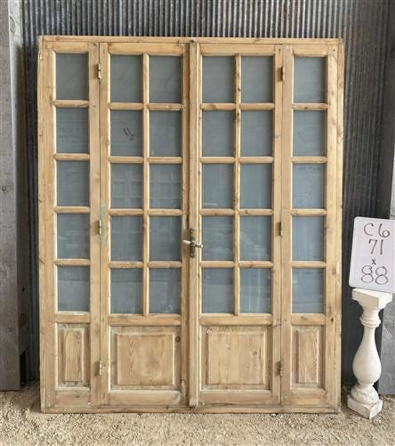 Antique French Double Doors (71x88) Frosted Glass European SideLite Jamb C6