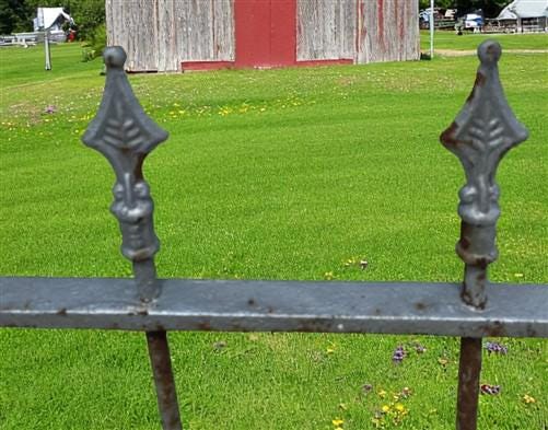 Wrought Iron Vintage Fence Panel (97x40) Architectural Salvage, Garden Art A25