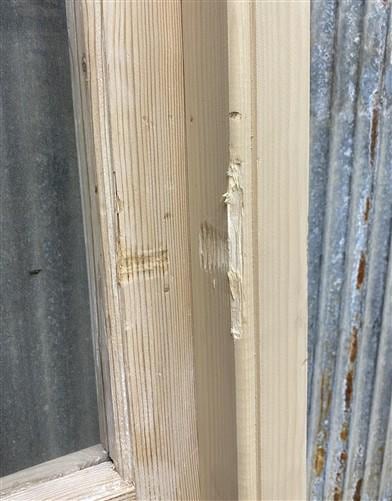 Antique French Single Door (27.5x83) Glass Pane Door with Jamb, Encased Door T14